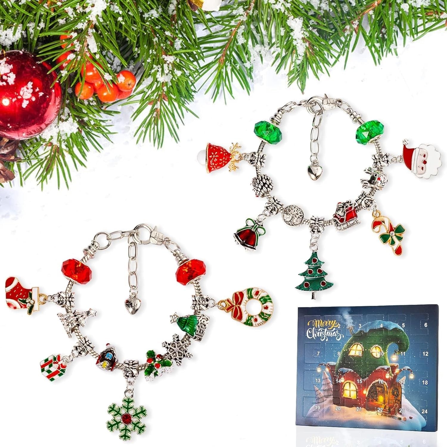 Christmas Advent Calendar Bracelets 2025 for Girls 24 Days Xmas Countdown Calend